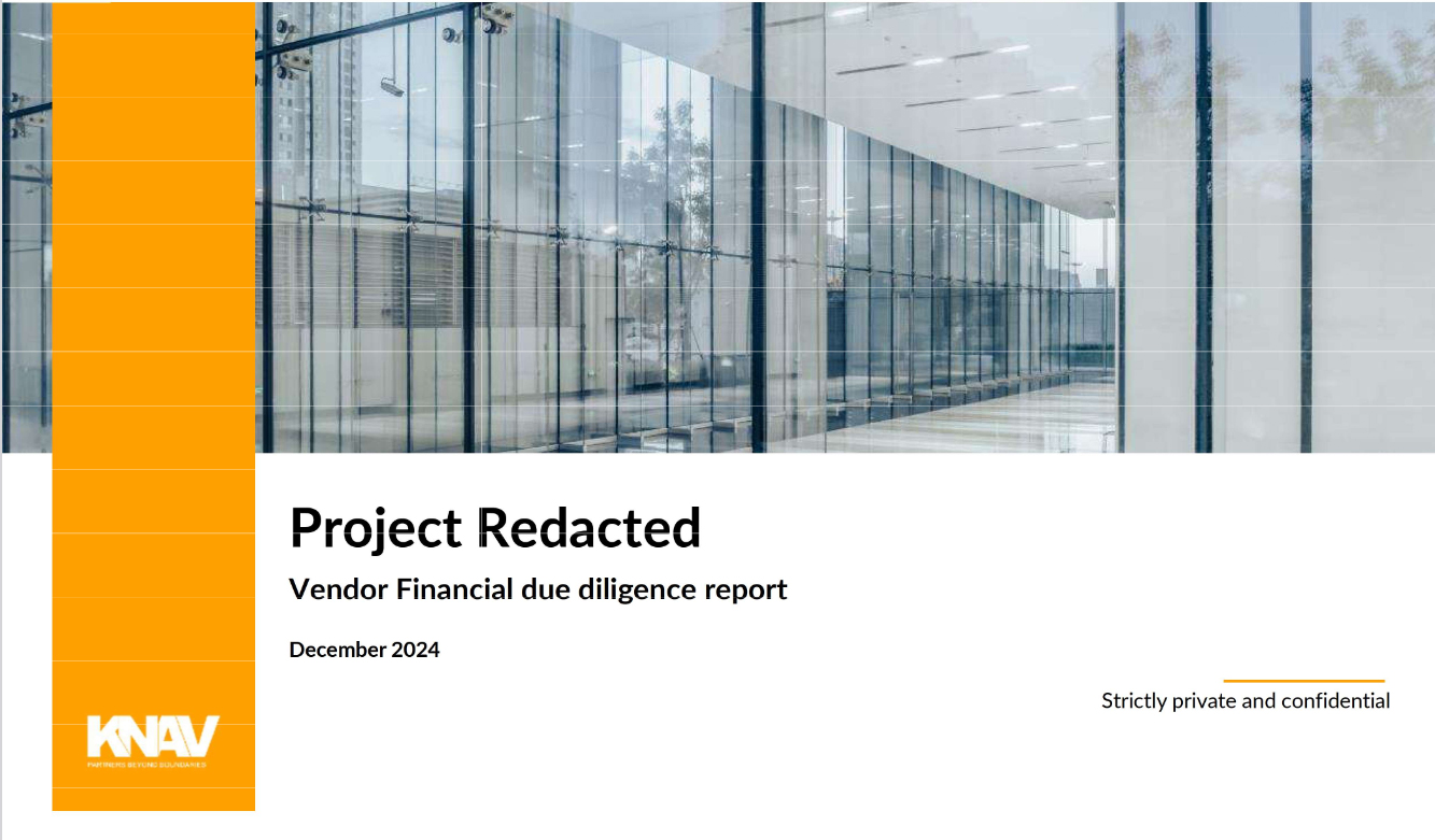 Financial Dd Report Example Financial due diligence – resources | KNAV